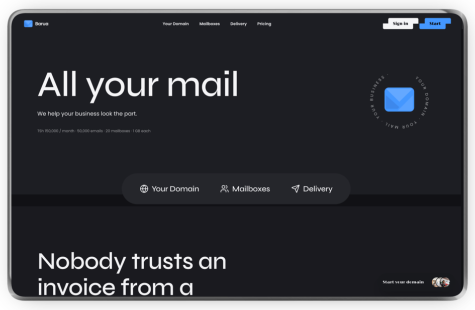 Barua — Business email for Tanzania. Barua moves a business off a Gmail address onto authenticated